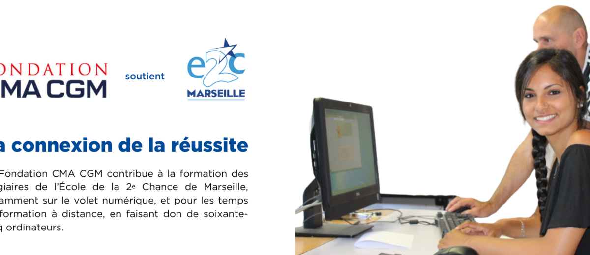 La Fondation CMA CGM offre 65 ordinateurs aux stagiaires de l’E2C Marseille
